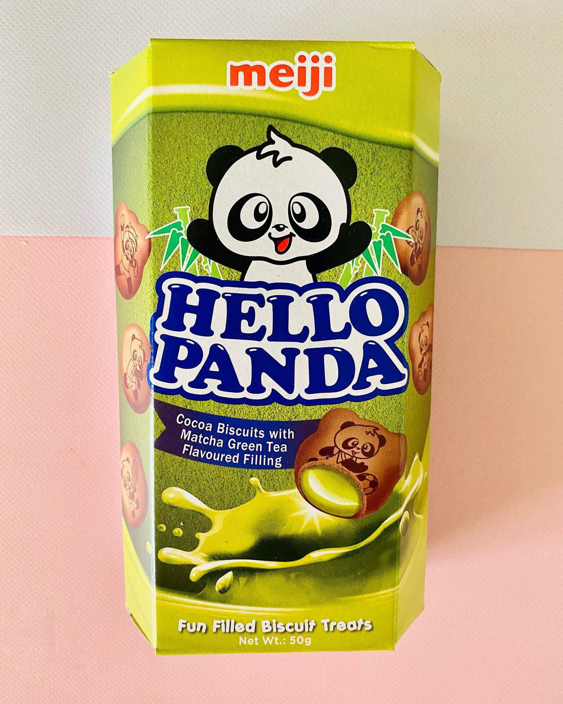 Meiji Hello Panda Sandwich Biscuits Matcha Flavor 50g