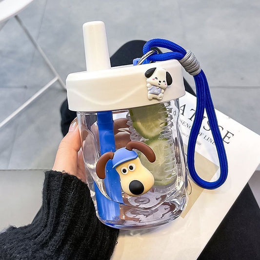 Dog Style Water Bottle with filter （3D Sticker）