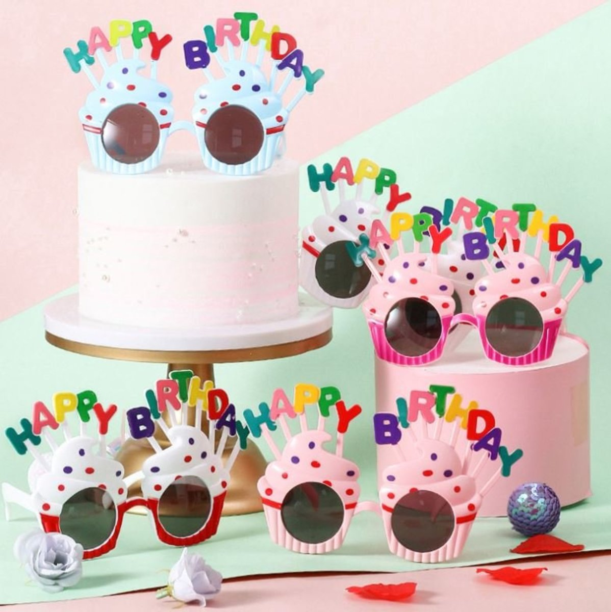 Fun Party Happy Birthday Glasses Photo Prop