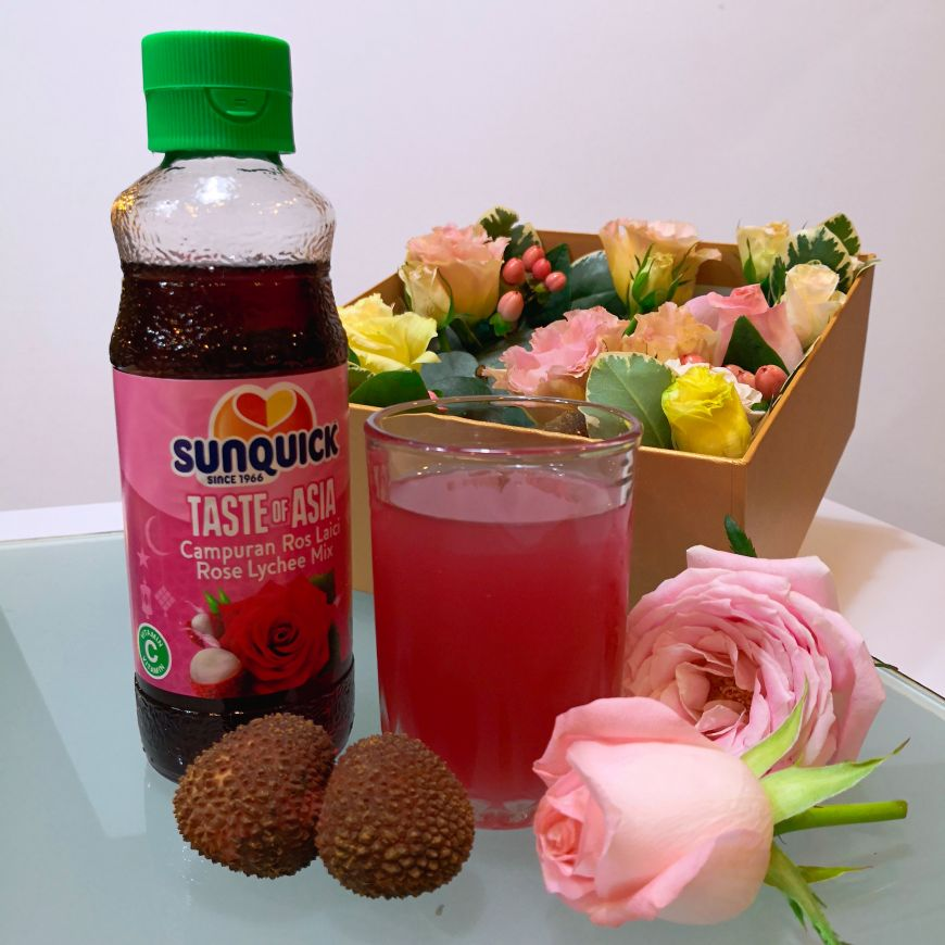 Sunquick Lychee Rose Concentrate Juice 840ml