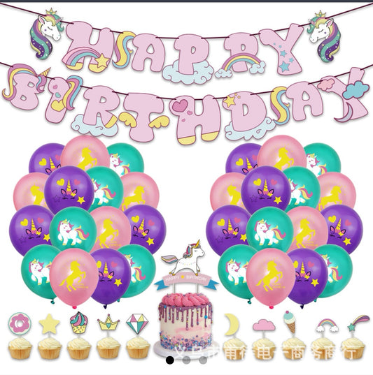 Birthday Party Balloon Decoration Set Unicorn Theme
