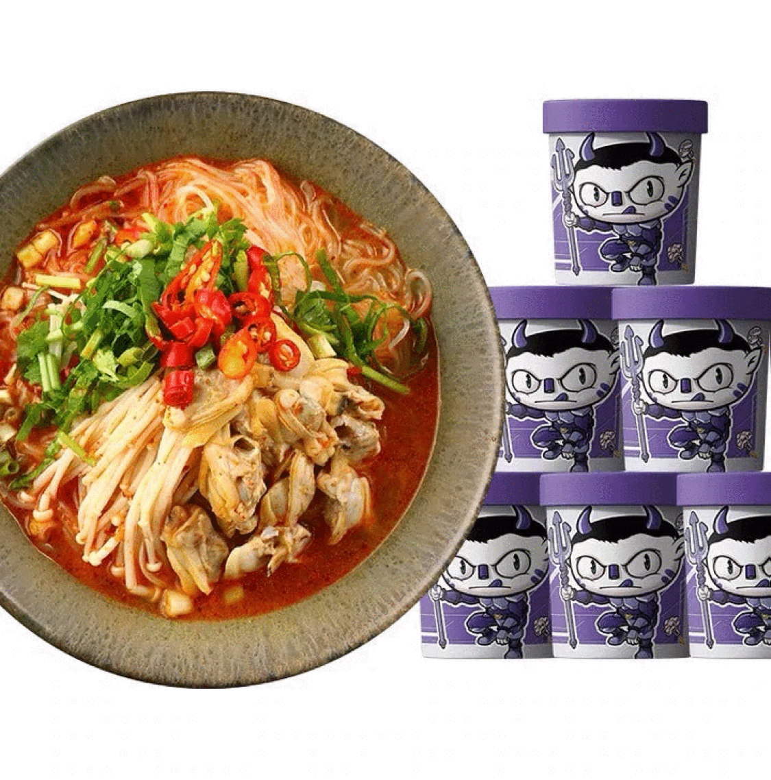 SHIZUREN Instant Cup Noodle Spicy Clam Rice Noodles Flavor