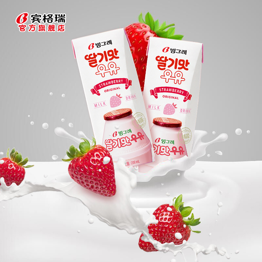 BINGGRAE Strawberry flavored milk drink 200ml