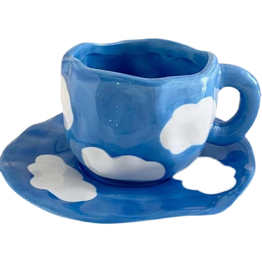 ceramic coffee cup set (blue)