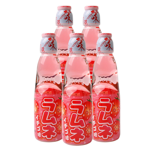 Hata Ramune Soda 200ml (strawberry flavoured)